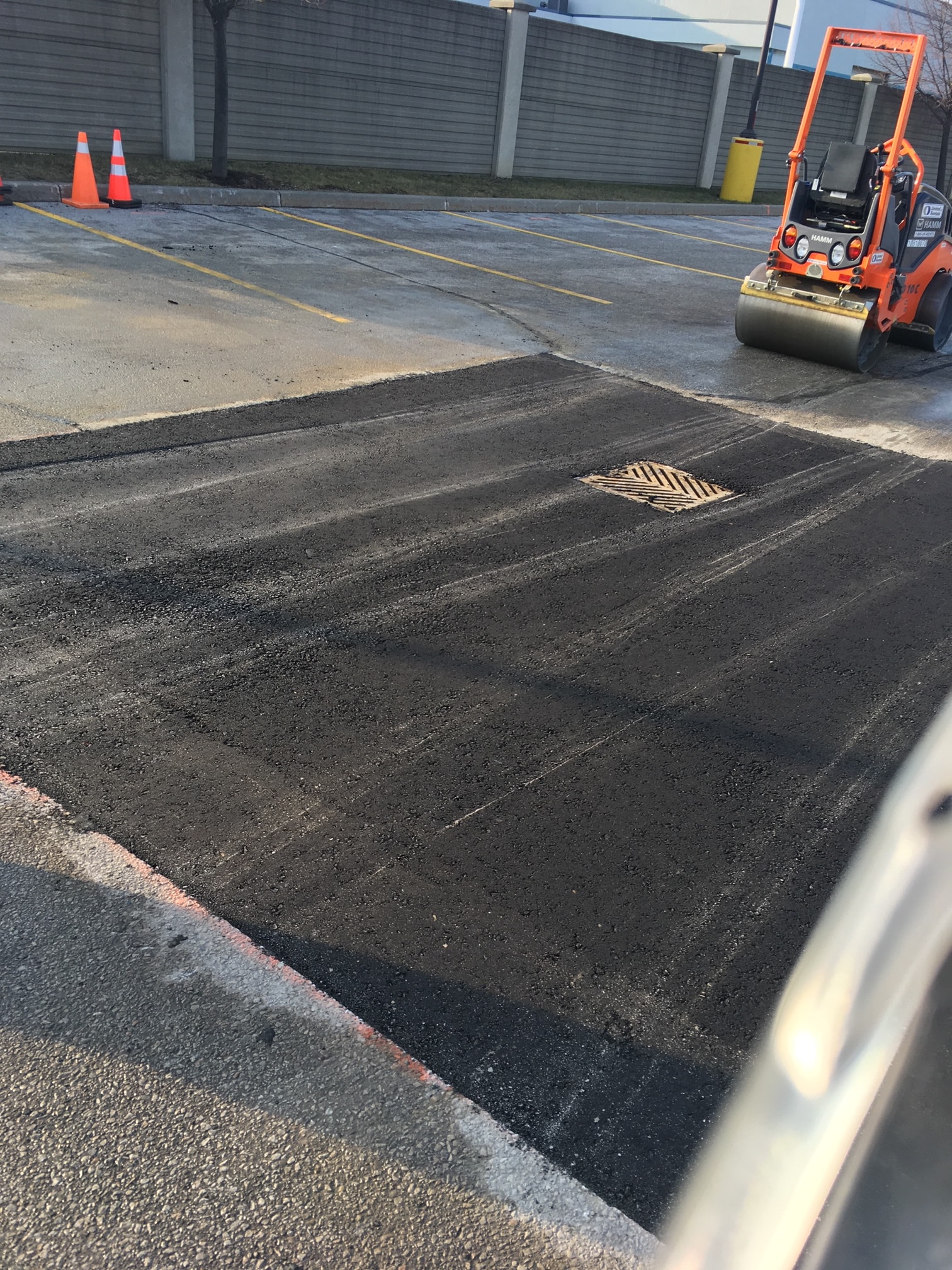 Asphalt paving compaction site photo